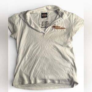 Harley-Davidson Cream white embroidered Shirt